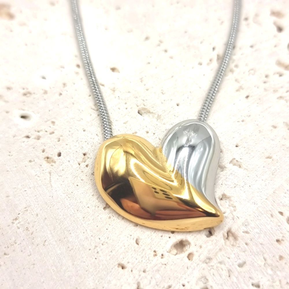 ANTHROPOLOGIE 18k Mixed metal heart necklace | NWOT